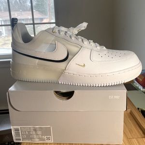 BRAND NEW Size 11.5- Nike Air Force 1 React White